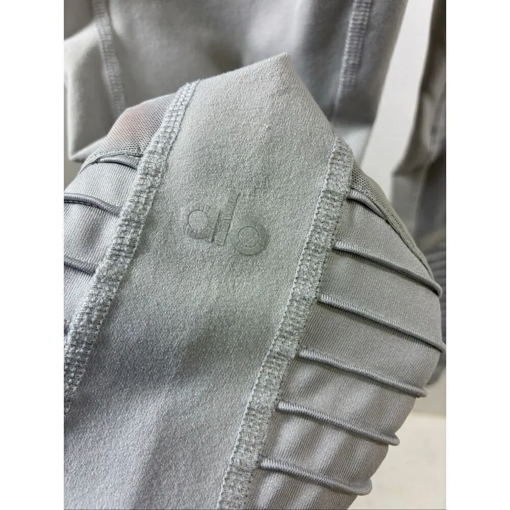 ALO Moto with Sheer Cutouts in Light Gray Size S